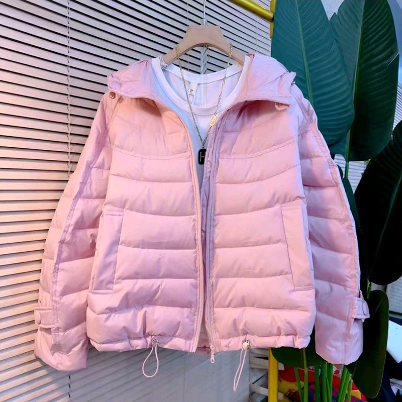 轻薄款鱼骨设计大码女装棉服外套