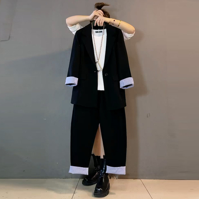 时尚西服外套百搭休闲裤