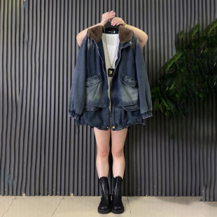 2026秋冬韩版胖MM时尚牛仔棉服外套上衣大码女装遮肉显瘦减龄洋气
