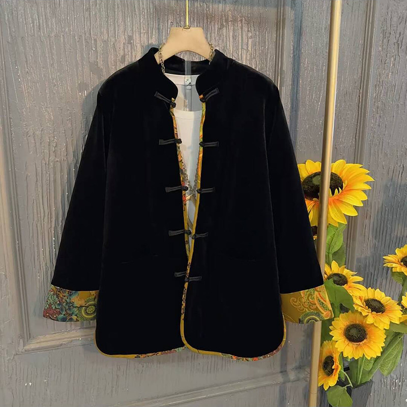 冬季新款新中式国风唐装大码女装胖妹妹加绒加厚盘扣丝绒棉服外套,女装/女士精品,大码棉服,淘宝优惠券,粉丝福利购,淘宝优惠卷