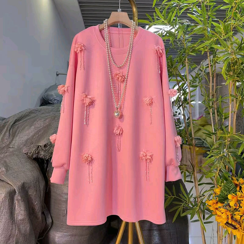 韩版花朵设计百搭卫衣上衣