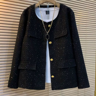 女装 欧韩休闲开衫 大码 新款 气质小香风百搭上衣外套胖妹妹2024秋季