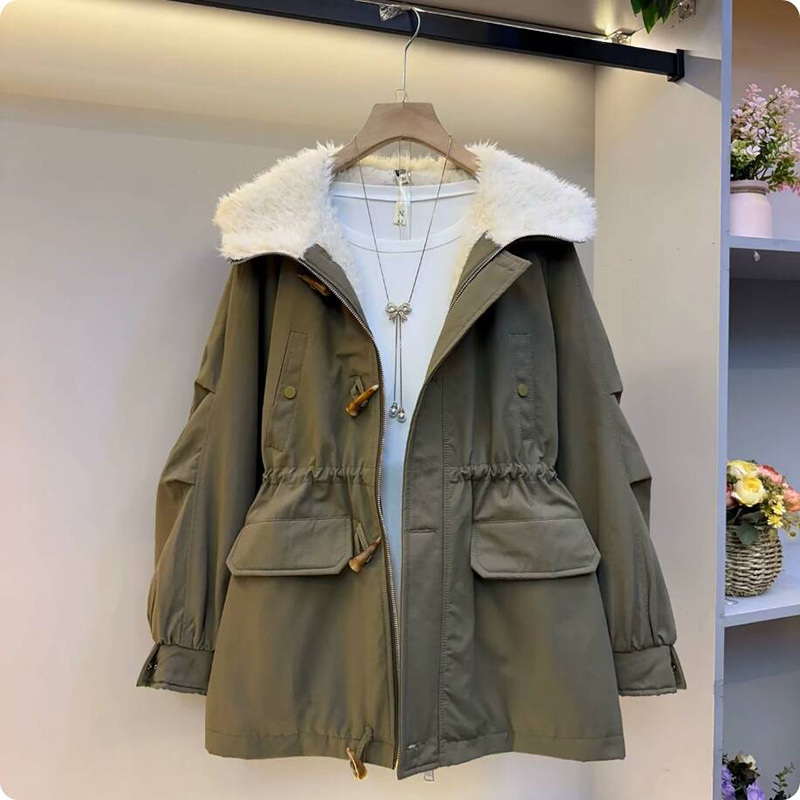 欧货连帽加绒加厚保暖派克服外套