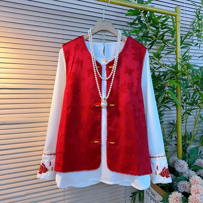 国风盘扣马甲刺绣内搭