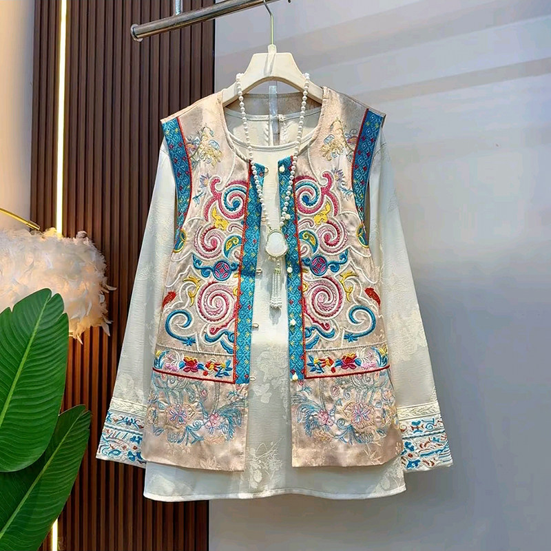 胖mm大码女装春季2026新款气质国风新中式提花刺绣马甲搭配打底衫,女装/女士精品,大码内搭,淘宝优惠券,粉丝福利购,淘宝优惠卷