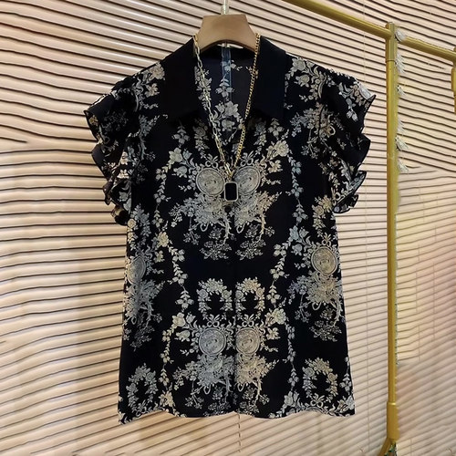 春夏无袖套头小衫碎花上衣