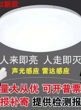 LED雷达人体感应声光控吸顶灯过道楼梯声控走廊阳台卫生间车库灯