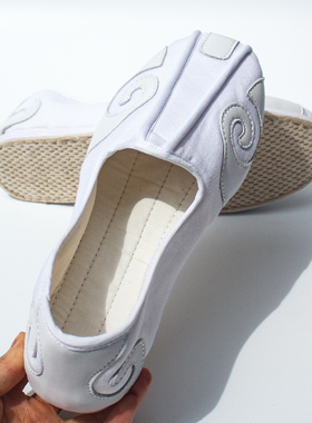 武当道士男修行居士复古千层底十方鞋武术练功太极打坐云勾布鞋女