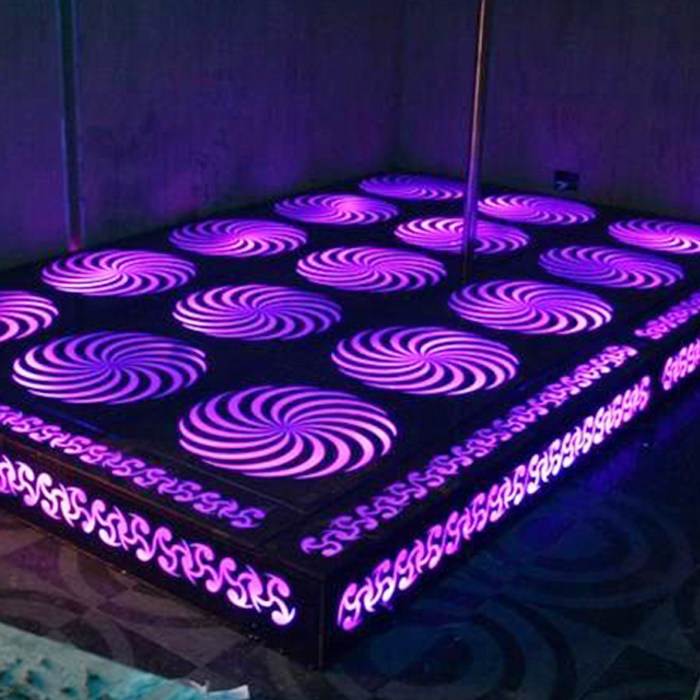 蹦床新款定制舞台钢化玻璃地颤ktv酒吧夜场深渊弹簧蹦迪歌厅舞池