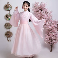 Trang phục trẻ em nữ guzheng trang phục Hanfu cô gái trang phục cổ tích nữ Trung Quốc phong cách cổ xưa siêu cổ tích thanh lịch - Trang phục thời trang bé trai