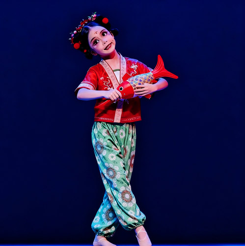 儿童演出服女童演讲朗诵国风表演服中国风套装民族红色古典舞蹈服