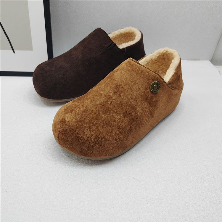 断码处理女鞋2025冬季新款绒面勃肯鞋加绒保暖懒人鞋乐福鞋雪地鞋
