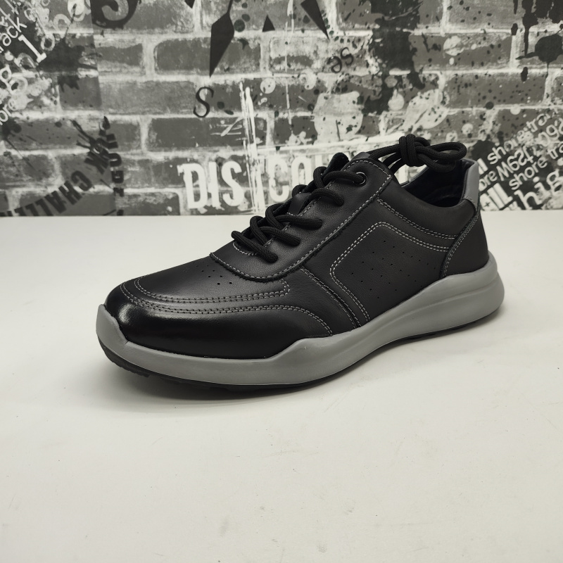 断码处理真皮男鞋2025冬季新款休闲鞋系带圆头轻便运动厚底工作鞋