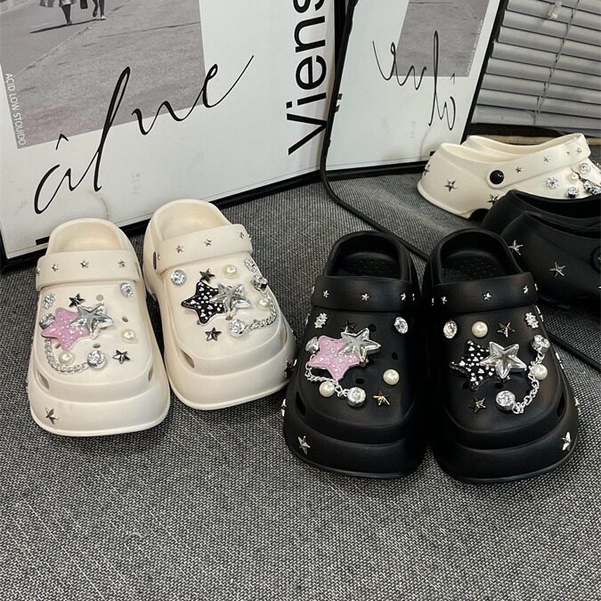 洞洞鞋网红拖鞋女款夏天2026新款夏季厚底外出凉拖女士海边外穿