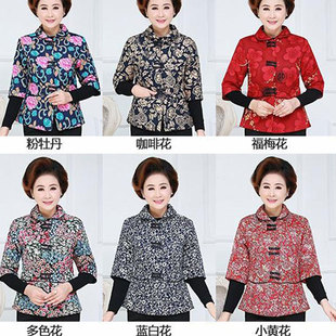 老年人女装春秋中袖马甲中老年棉背心妈妈奶奶秋冬装大码半袖外套