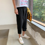 20夏季潮流工装九分裤男宽松嘻哈坠感休闲哈伦裤大码棉麻K70/P30，男装休闲裤，星座1712