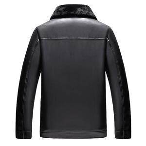 冬装新款男士皮衣加绒加厚皮毛一体皮衣男款翻领皮夹克保暖图片