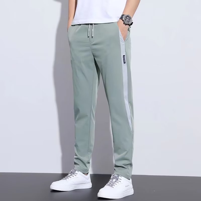 日系穿搭卡其色休闲工装裤男宽松大码裤夏季薄款直筒九分裤子,男装休闲裤,星座1712-2