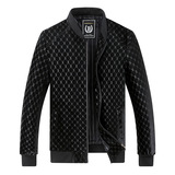 2024新款棒球领皮夹克士休闲潮流满印B字秋冬皮衣外套，男装皮衣，星座1712-2