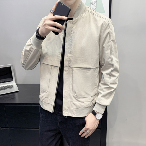 春秋韩oversize版落肩宽松飞行夹克男立领潮流帅气外套男潮ins图片