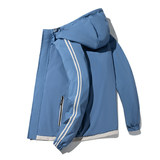 2024年新款男士夹克春秋两条杠外套男士二条杠连帽男上衣，男装夹克，星座1712-2