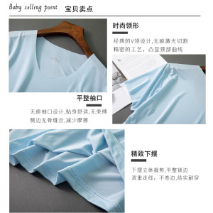看守所监狱衣男春夏V领速干冰丝无痕T恤短款拘留专用品过安检图片