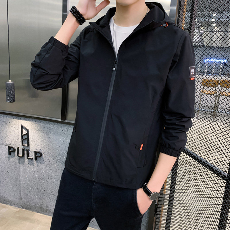 日系春秋运动男士外套2024新款连帽青少年休闲夹克班服图片