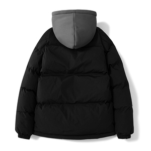 冬季棉衣小牛津男连帽针织帽假二件棉衣加绒棉袄棉服wt08图片