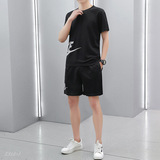 夏季新款男装T恤短袖套装韩版潮流休闲运动套装青年半袖衣服，男装休闲套装，星座1712