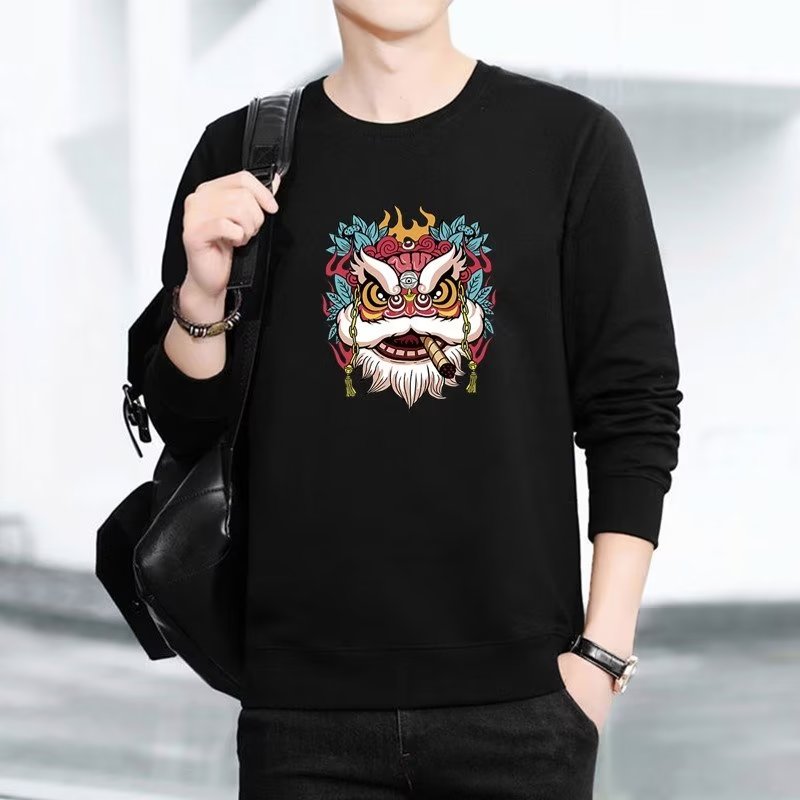 卫衣男装长袖t恤韩版潮流秋冬宽松上衣服圆领加绒内搭打底体恤衫，男装卫衣，星座1716-2