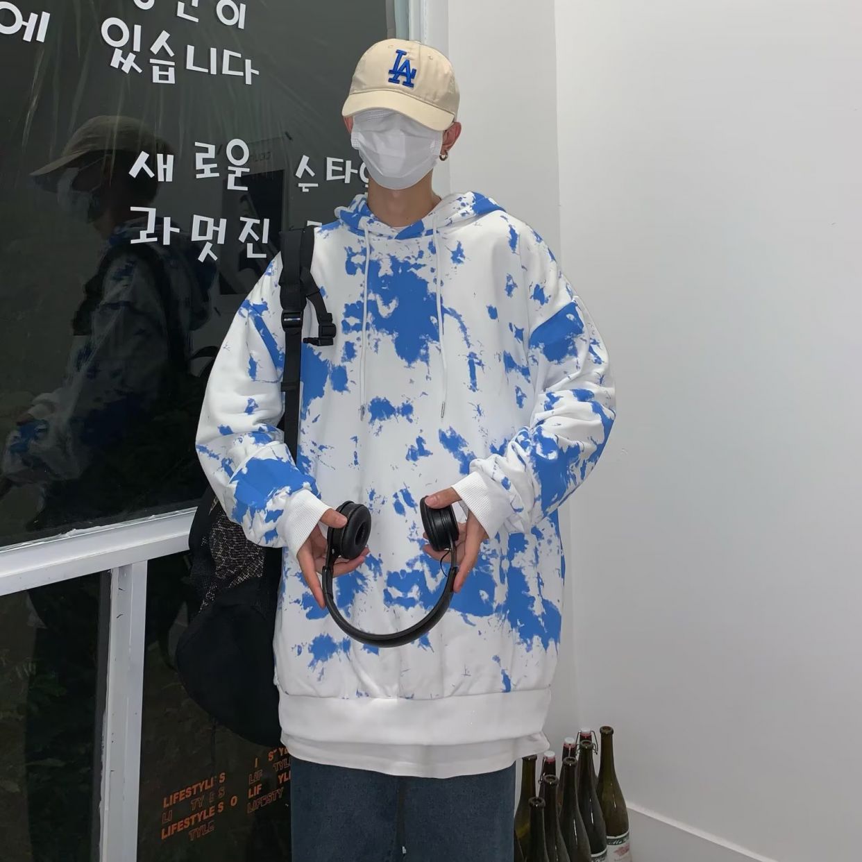 卫衣男连帽春秋季ins港风宽松潮牌字母印花百搭外套2023年新款,男装卫衣,星座1712-2