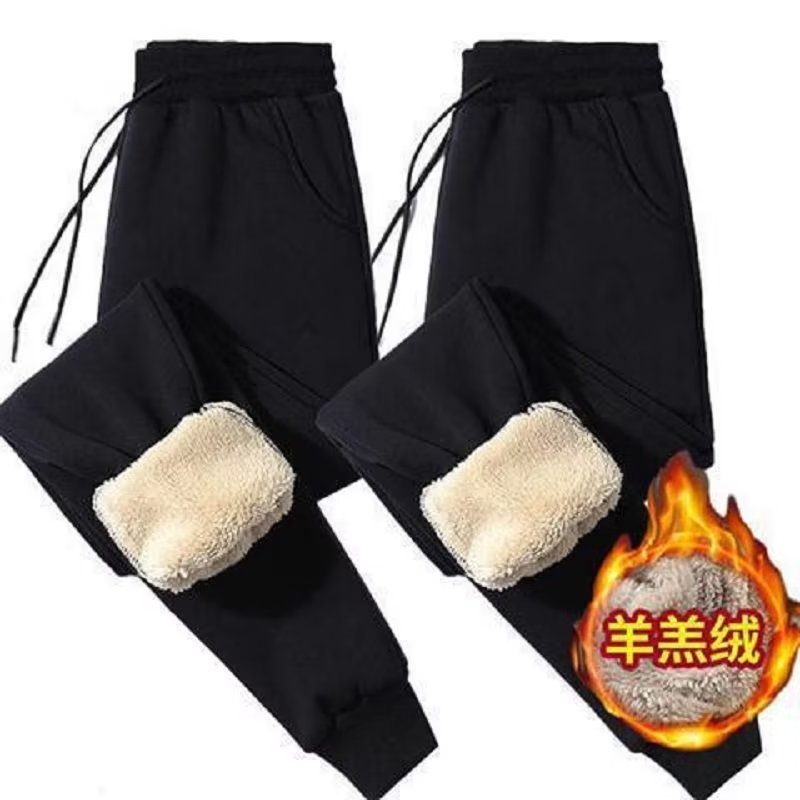 冬季男士保暖宽裤子松百搭加绒加厚休闲裤子男羊羔绒大码弹力男裤,男装休闲裤,星座1712-2