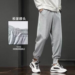 百搭休闲裤男宽松直筒休闲裤2022潮男束脚裤子百搭ins港风潮男裤图片