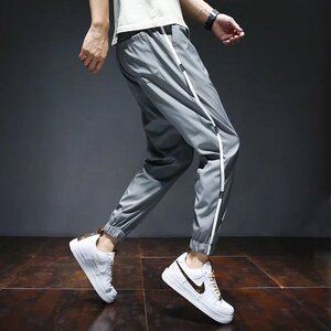 2022潮牌裤男士夏季薄款宽松韩版潮流束脚运动速干百搭休闲九分裤图片