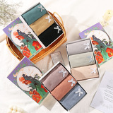 新款三条盒装莫代尔棉中腰少女款内裤纯棉底档石墨烯蕾丝边蝴蝶结，内裤，星座1716-2