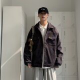 灯芯绒外套男士春秋季美式复古工装成熟稳重休闲宽松翻领条绒夹克，男装夹克，星座1712-2