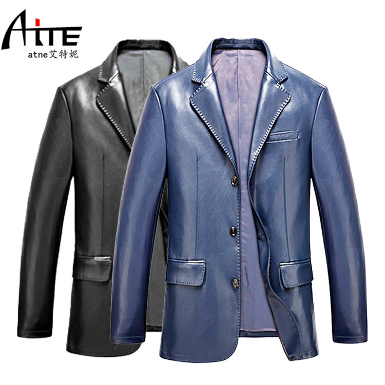 2024秋季新款西服皮衣男修身休闲男士皮衣青年外套翻领，男装皮衣，星座1712-2