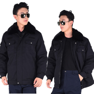 2018工作冬执勤保安棉衣制服加厚棉袄多功能