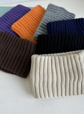 纯色简约针织发带女冬季宽边毛线发箍护额保暖头套遮白发头带发饰