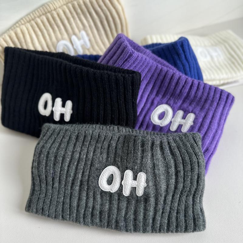 加大版针织发带女网红韩版时尚发箍秋冬运动保暖宽边字母毛线头带