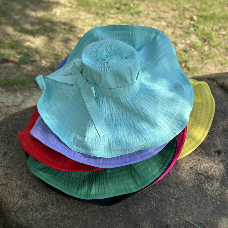 纯色遮阳帽子女夏季时尚遮脸大帽檐海边度假沙滩帽户外出游防晒帽