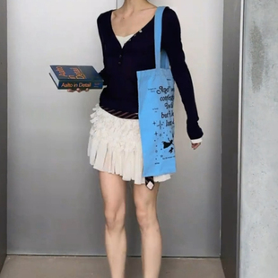 韩系温柔风奶油白流苏提花半裙女夏季 包臀半身短裙 雪纺荷叶边短款