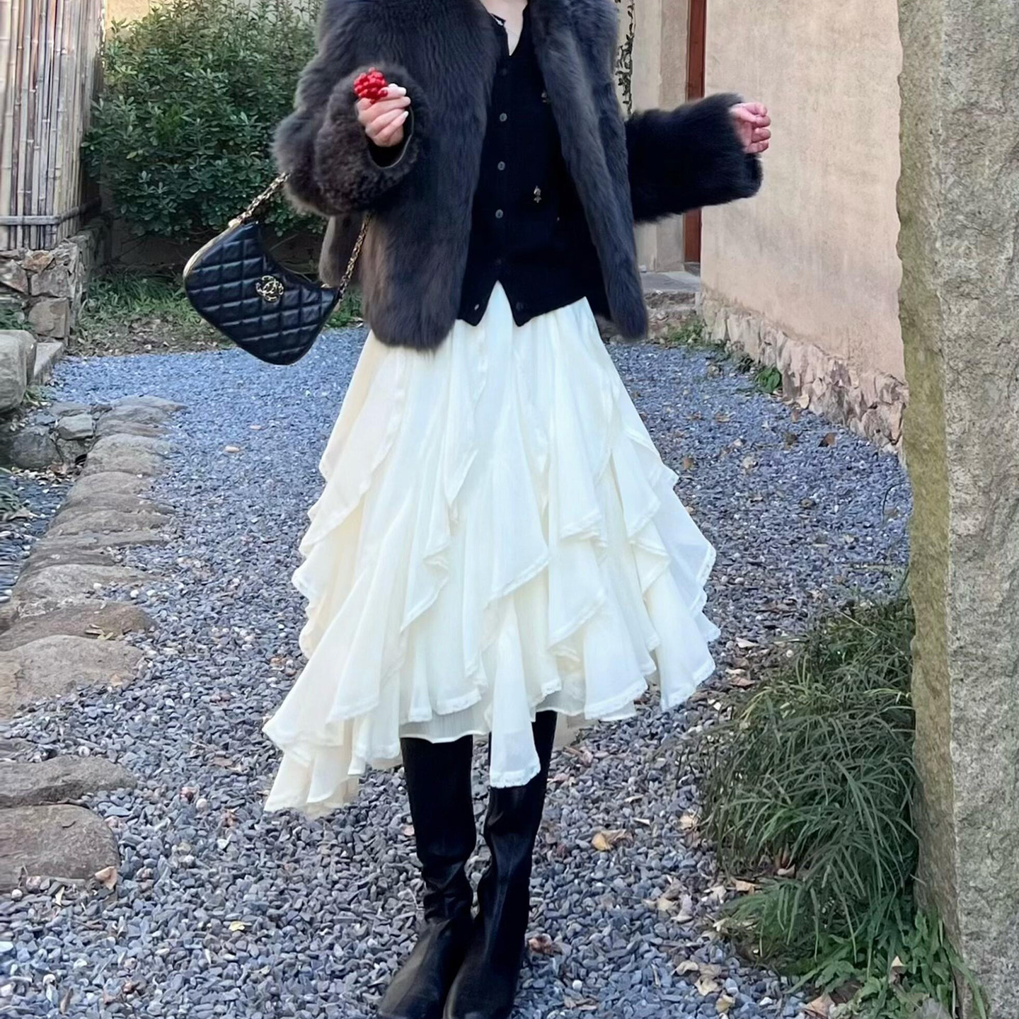 设计感不规则荷叶边半身裙女2026春秋新款ins重工蛋糕裙拼接中裙,女装/女士精品,半身裙,淘宝优惠券,粉丝福利购,淘宝优惠卷