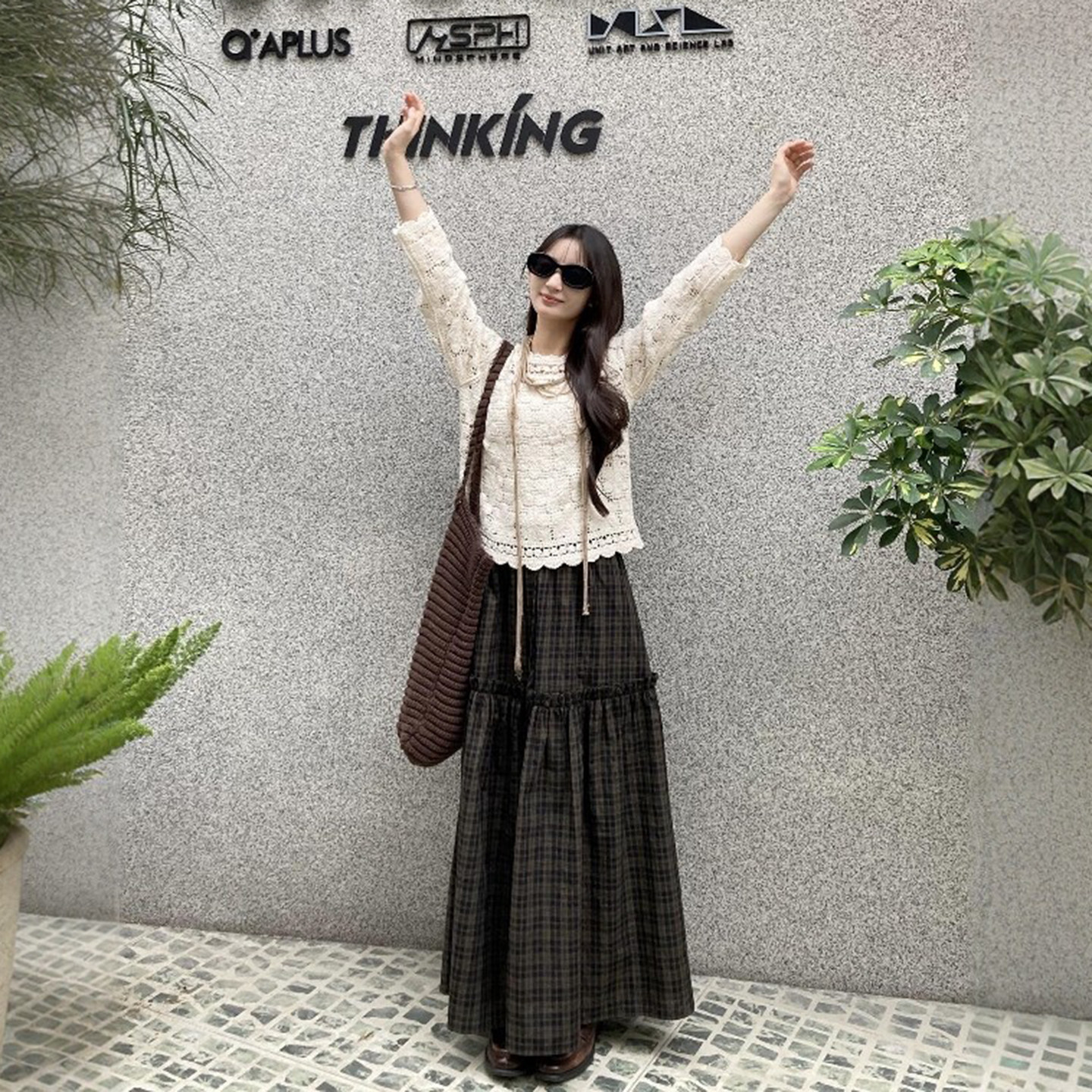 复古格子蛋糕裙a字半身裙女早春木耳边伞裙高腰裙子气质长款长裙,女装/女士精品,半身裙,淘宝优惠券,粉丝福利购,淘宝优惠卷