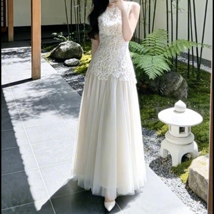 杏色纱裙2026春季新款a字网纱半身裙蓬蓬裙高腰显瘦遮跨长裙大摆