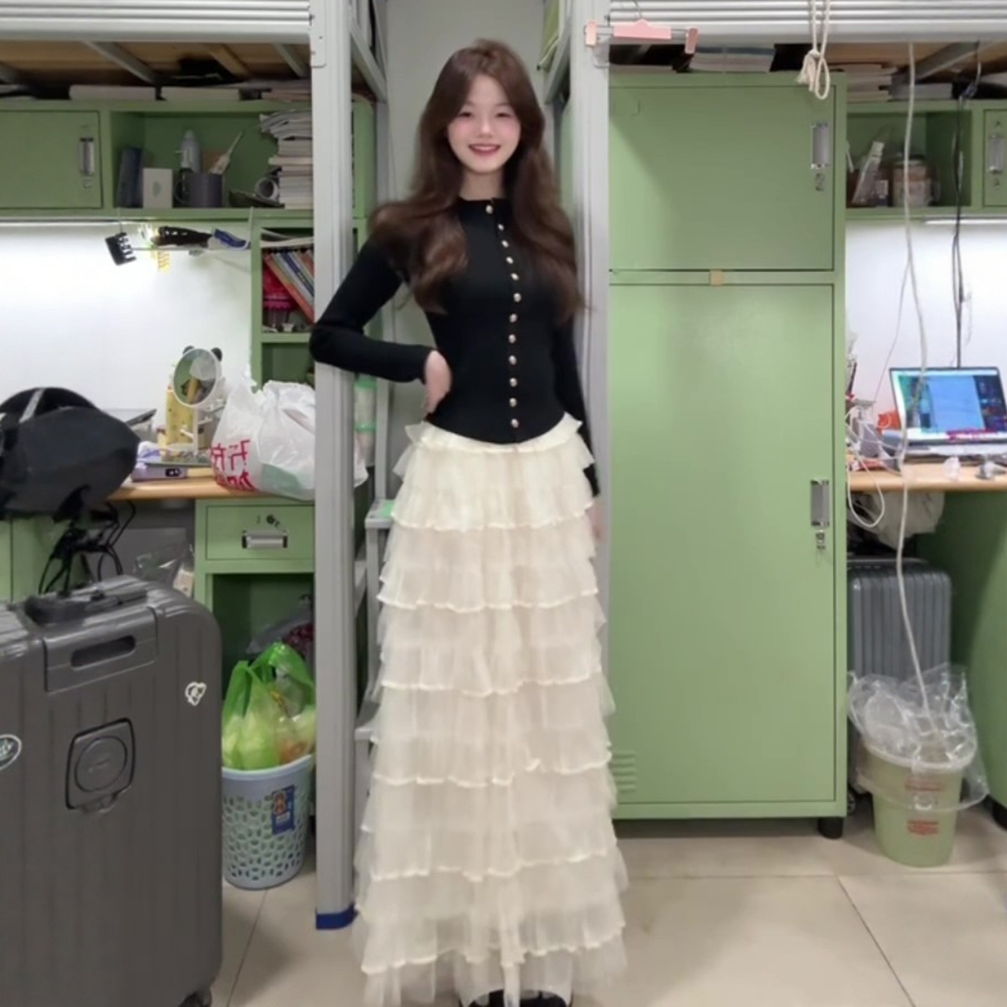 长裙蛋糕裙A字层层网纱半身裙