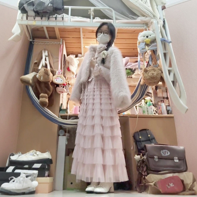 绝美浪漫层层网纱半身裙女秋冬季重工纱裙显瘦及踝长款纱裙蛋糕裙