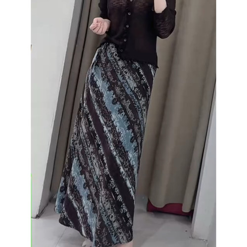 扎染包臀鱼尾裙印花半身裙