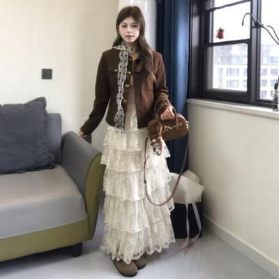 长裙蛋糕裙A字蕾丝半身裙