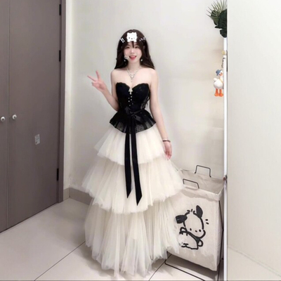 长裙蛋糕裙A字网纱半身裙